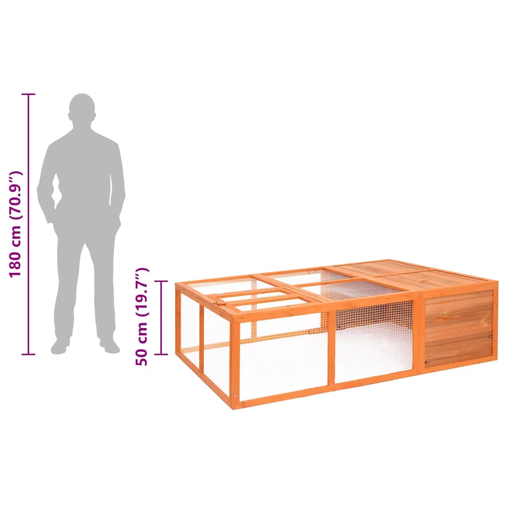Dierenhok voor buiten 150x100x50 cm massief vurenhout - Afbeelding 8