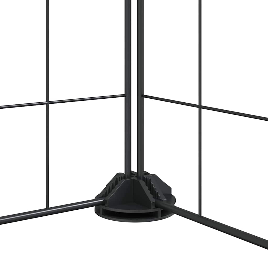 Huisdierenkooi met deur 44 panelen 35x35 cm staal zwart - Afbeelding 7