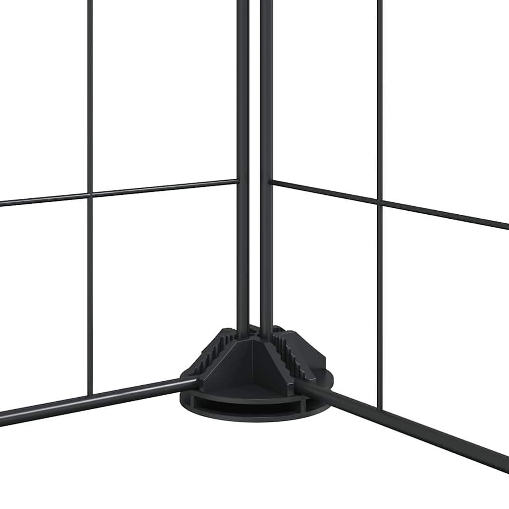 Huisdierenkooi met deur 52 panelen 35x35 cm staal zwart - Afbeelding 7
