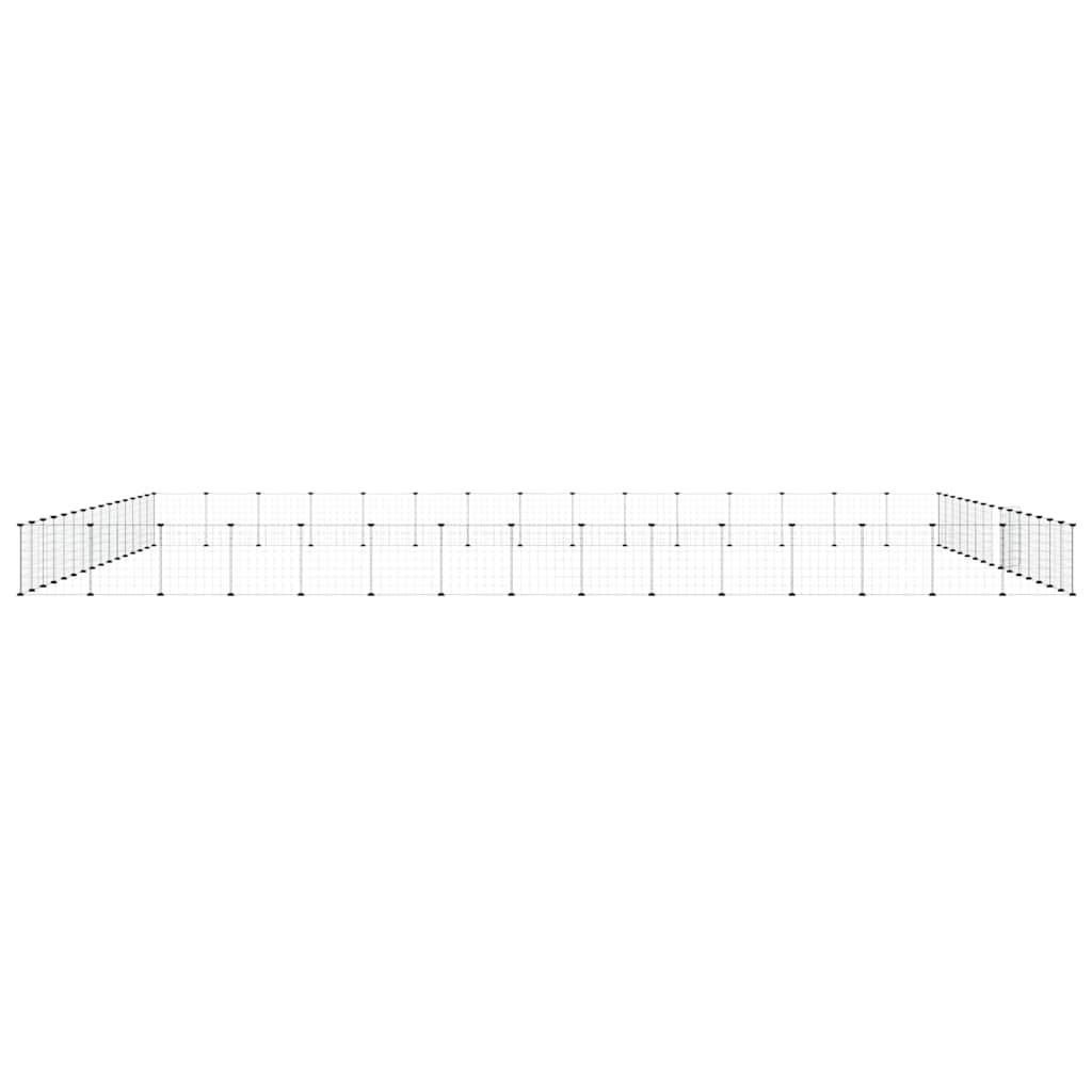 Huisdierenkooi met deur 60 panelen 35x35 cm staal zwart - Afbeelding 5