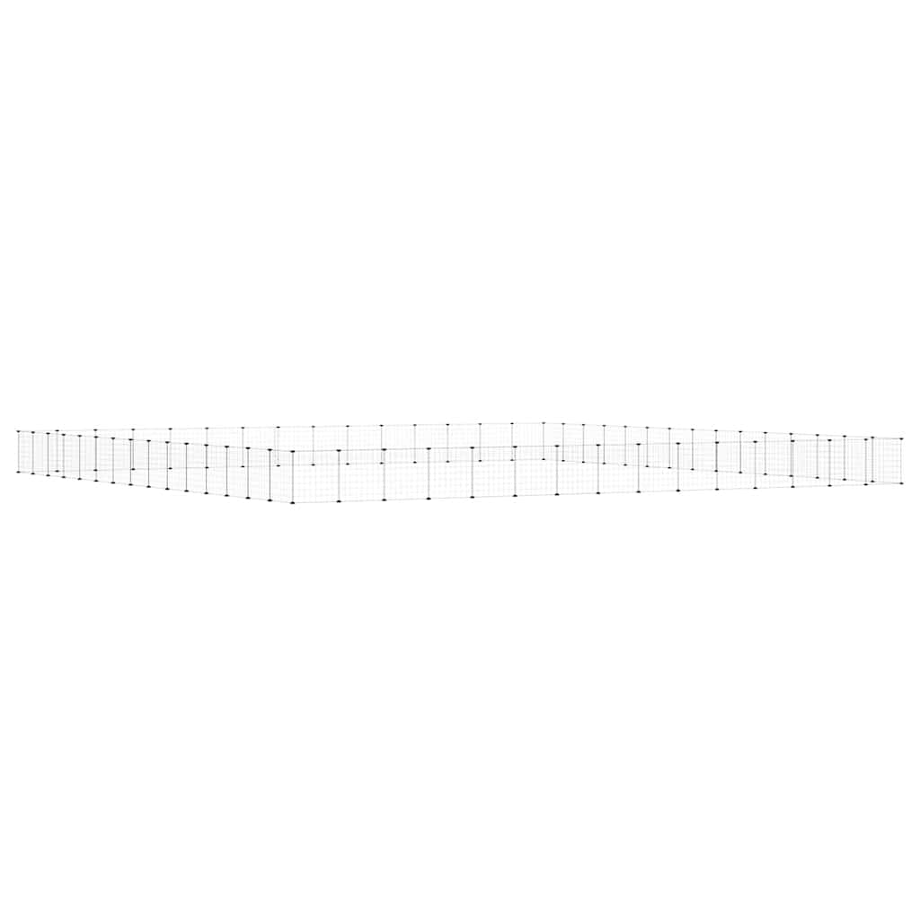 Huisdierenkooi met deur 60 panelen 35x35 cm staal zwart - Afbeelding 6