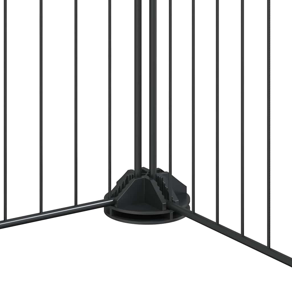 Huisdierenkooi met deur 52 panelen 35x35 cm staal zwart - Afbeelding 6