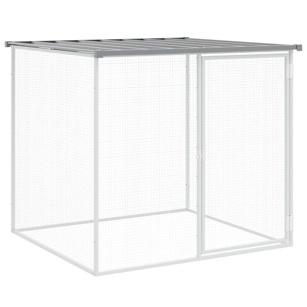 Kippenhok met dak 103x98x90 cm gegalvaniseerd staal lichtgrijs - Afbeelding 2