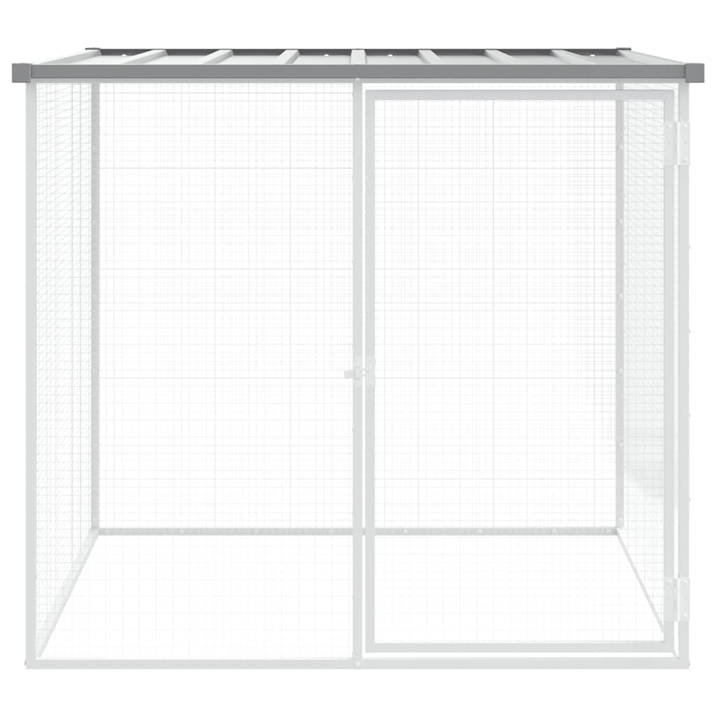 Kippenhok met dak 103x98x90 cm gegalvaniseerd staal lichtgrijs - Afbeelding 3