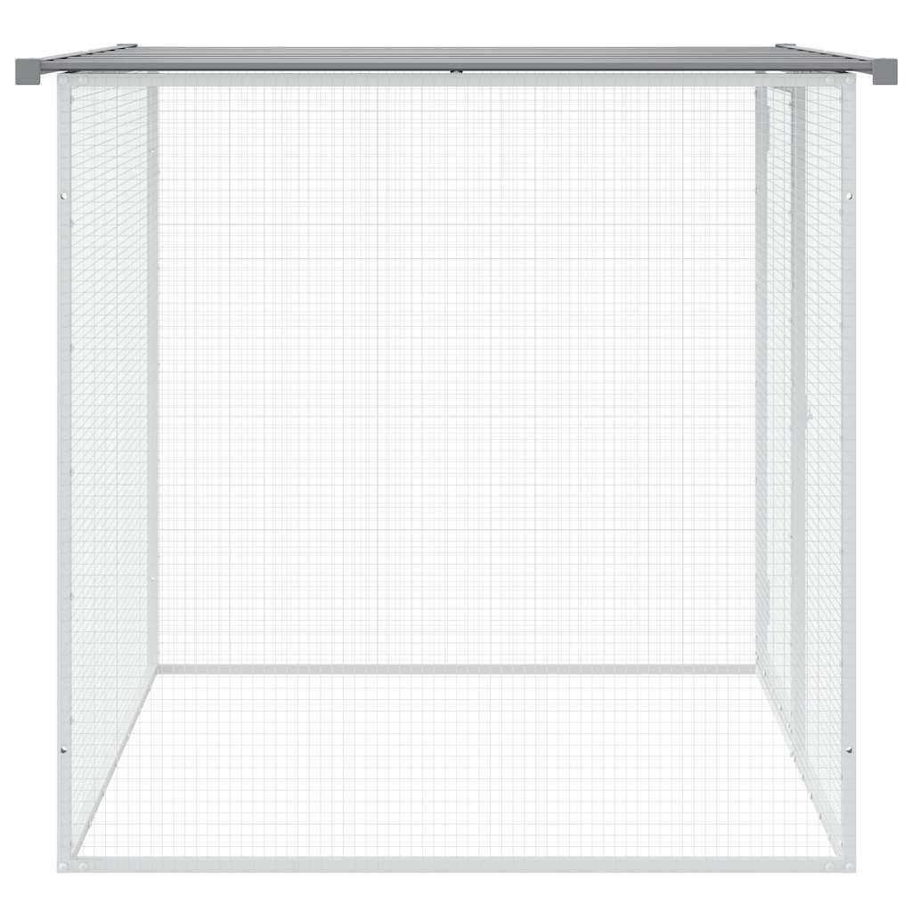 Kippenhok met dak 103x98x90 cm gegalvaniseerd staal lichtgrijs - Afbeelding 4