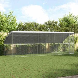 Kippenhok Zilver 600 x 200 x 198.5 cm Gegalvaniseerd staal