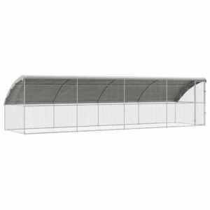Kippenhok Zilver 800 x 200 x 198.5 cm Gegalvaniseerd staal