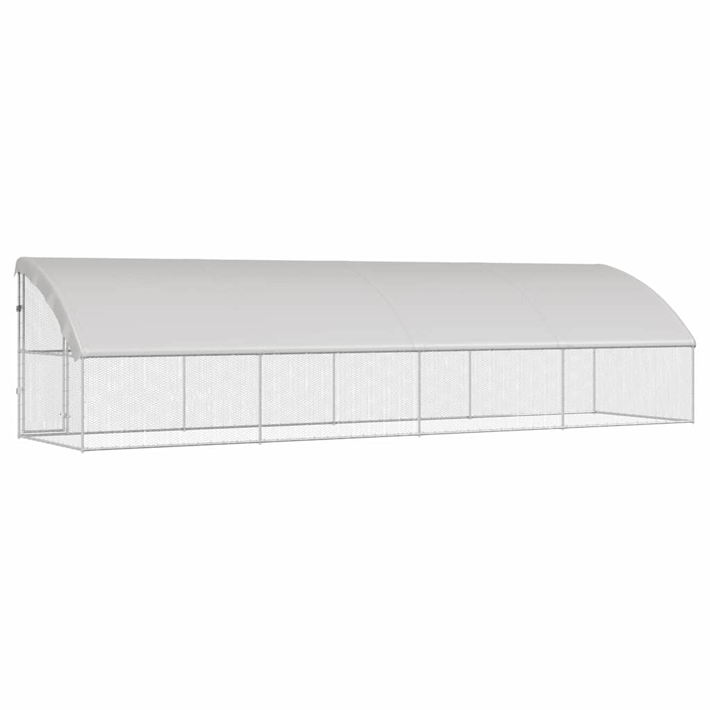 Kippenhok Zilver 800 x 200 x 198.5 cm Gegalvaniseerd staal - Afbeelding 5