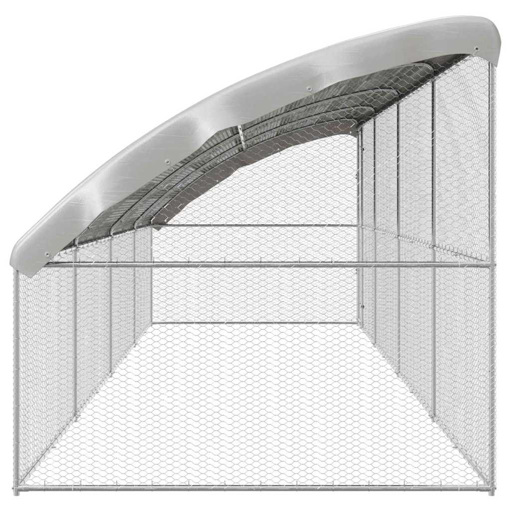 Kippenhok Zilver 800 x 200 x 198.5 cm Gegalvaniseerd staal - Afbeelding 4