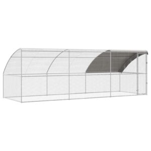 Kippenhok Zilver 600 x 200 x 198.5 cm Gegalvaniseerd staal
