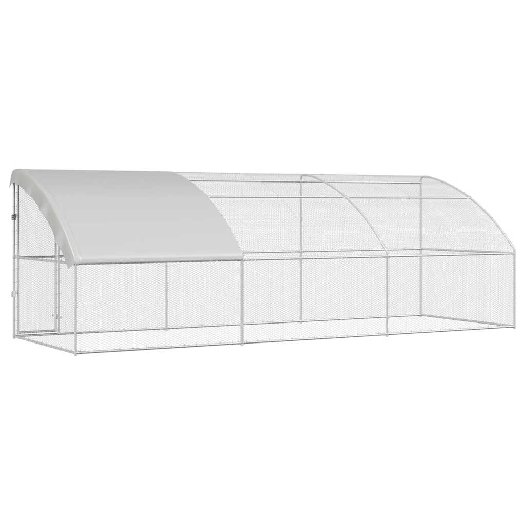 Kippenhok Zilver 600 x 200 x 198.5 cm Gegalvaniseerd staal - Afbeelding 5