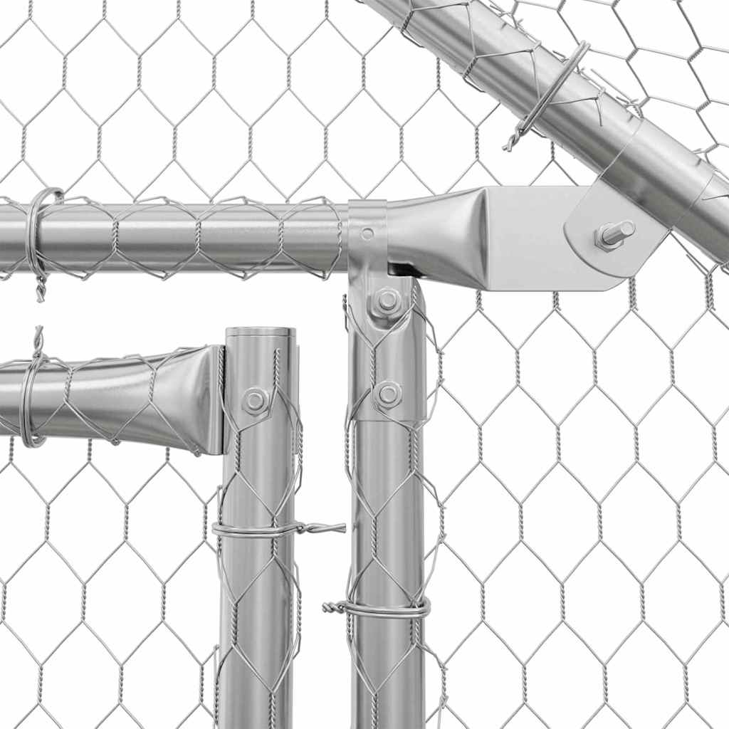 Kippenhok Zilver 400x170x177cm Gegalvaniseerd staal - Afbeelding 8