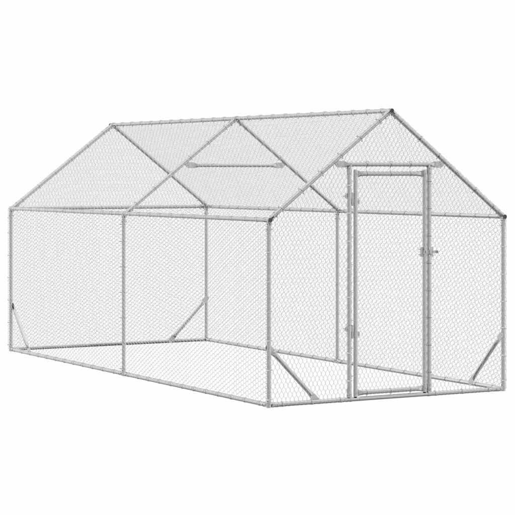 Kippenhok Zilver 400x170x177cm Gegalvaniseerd staal - Afbeelding 2
