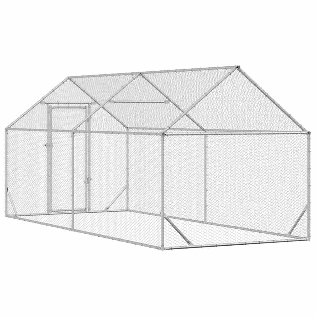 Kippenhok Zilver 400x170x177cm Gegalvaniseerd staal - Afbeelding 6