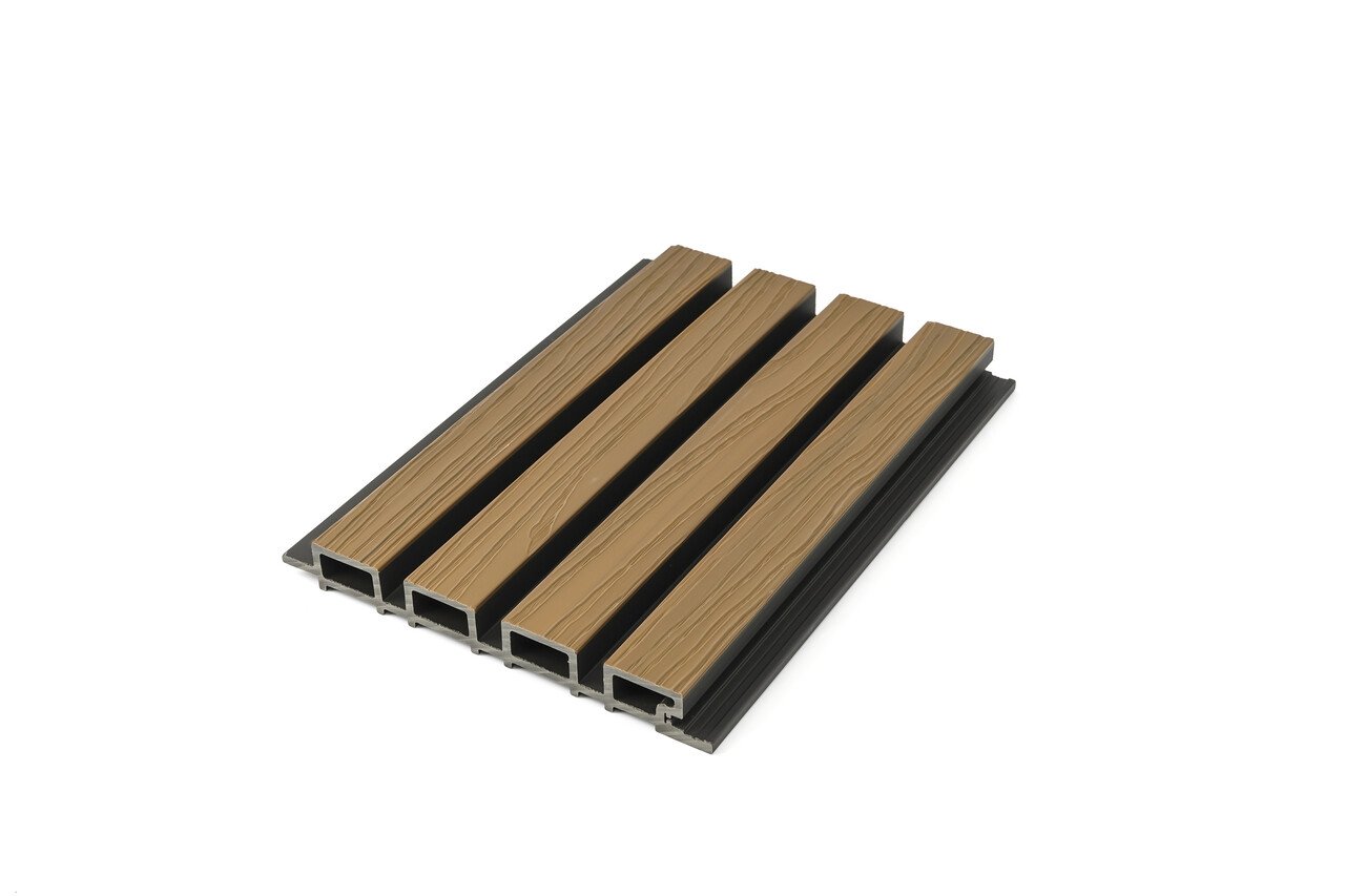 TEAK - Zwarte strepen - Gevelbekleding – Composiet | 290 x 22 cm | Gevel | Tuin | 3D Houtnerf - Afbeelding 2