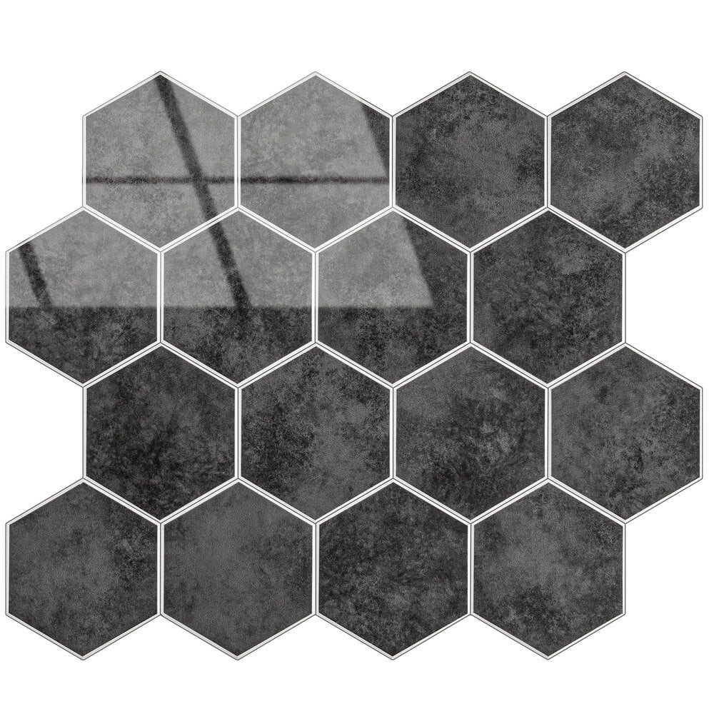 Antraciet Marble Hexagon - Zelfklevende Mozaïek 29.2x25.4x3.3 mm