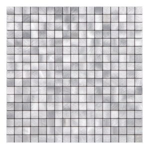 Geborsteld MINI blokjes Zilver - Zelfklevend Mozaiek 265x265x4mm