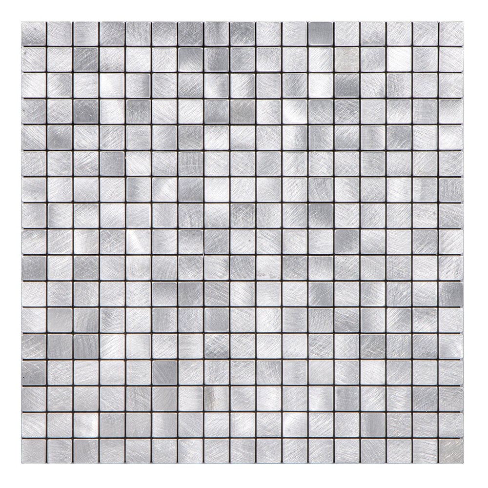 Geborsteld MINI blokjes Zilver - Zelfklevend Mozaiek 265x265x4mm