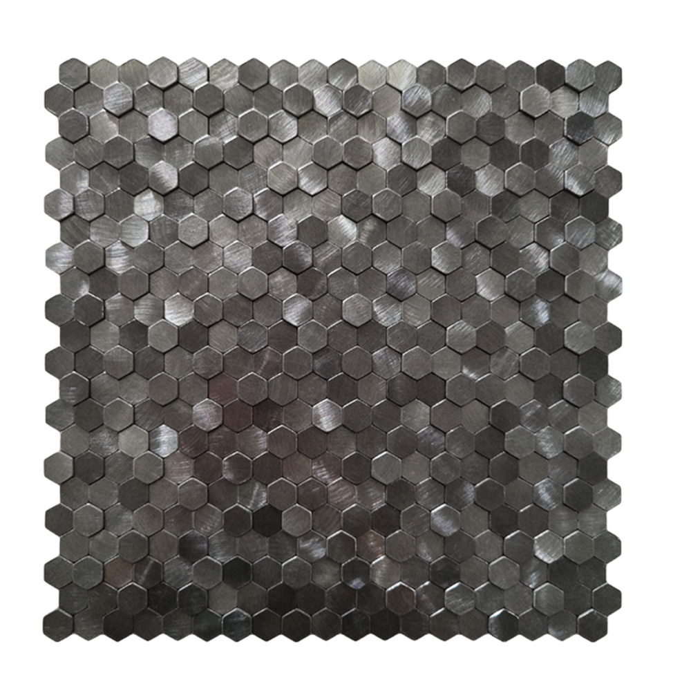Gunmetal MINI Hexagon - Zelfklevend Mozaiek 305.9x306.8x4mm