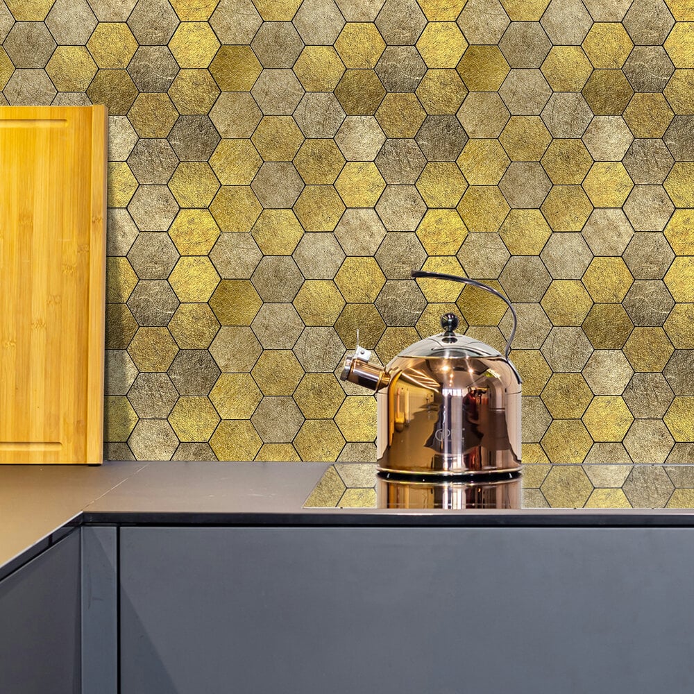 XL Honey Stone HEXAGON - Zelfklevende Mozaïek 29x28.8x4mm - Afbeelding 2