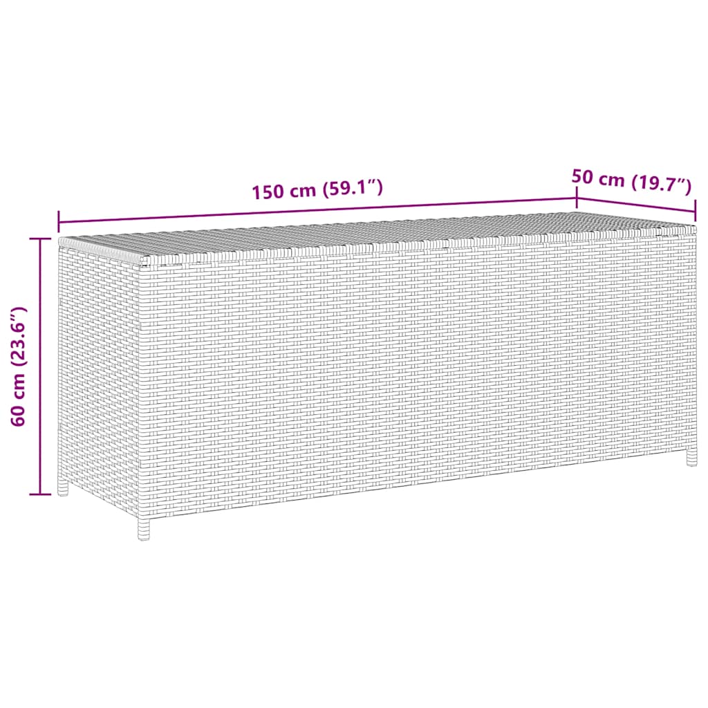 Tuinbox 150x50x60 cm poly rattan zwart - Afbeelding 8