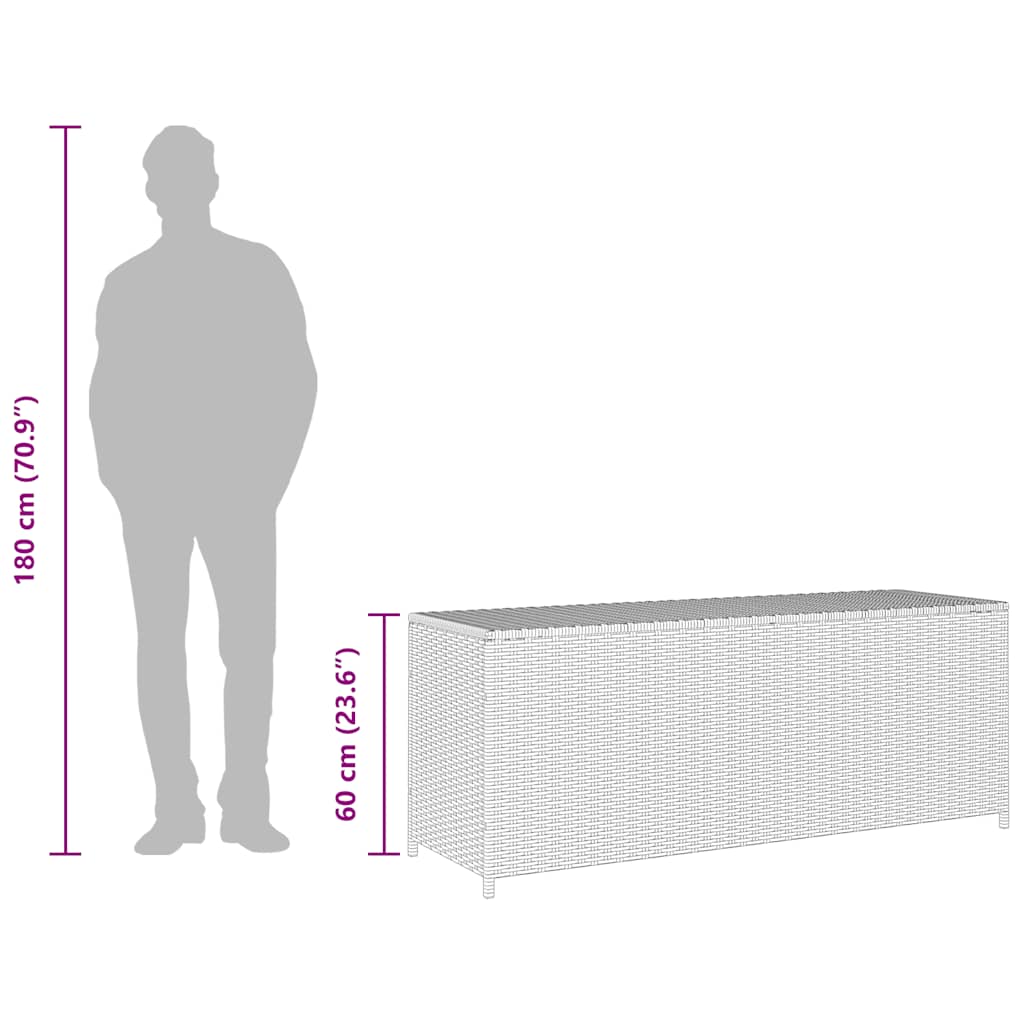 Tuinbox 150x50x60 cm poly rattan zwart - Afbeelding 9