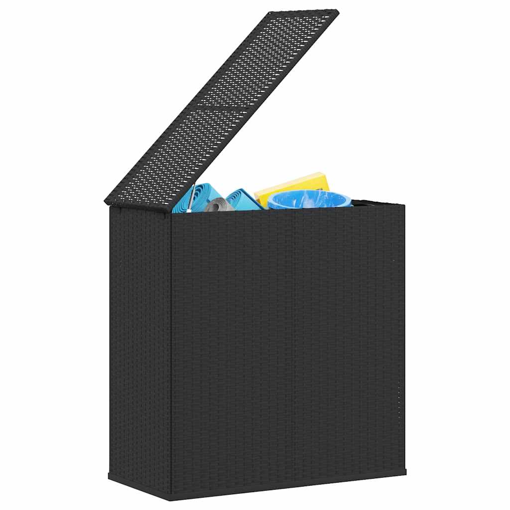 Tuinbox 100x49x103,5 cm polyetheen rattan zwart - Afbeelding 7