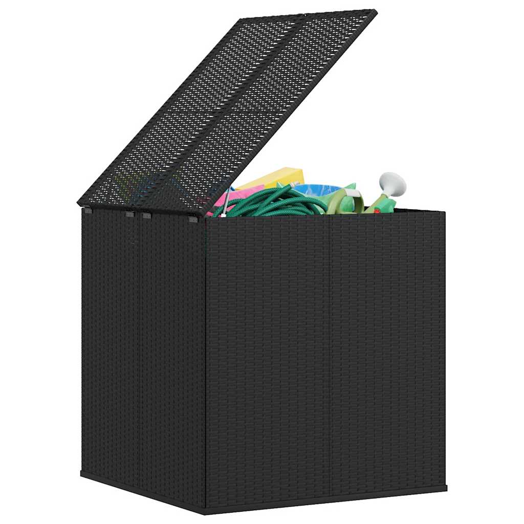Tuinbox 100x97,5x104 cm polyetheen rattan zwart - Afbeelding 7