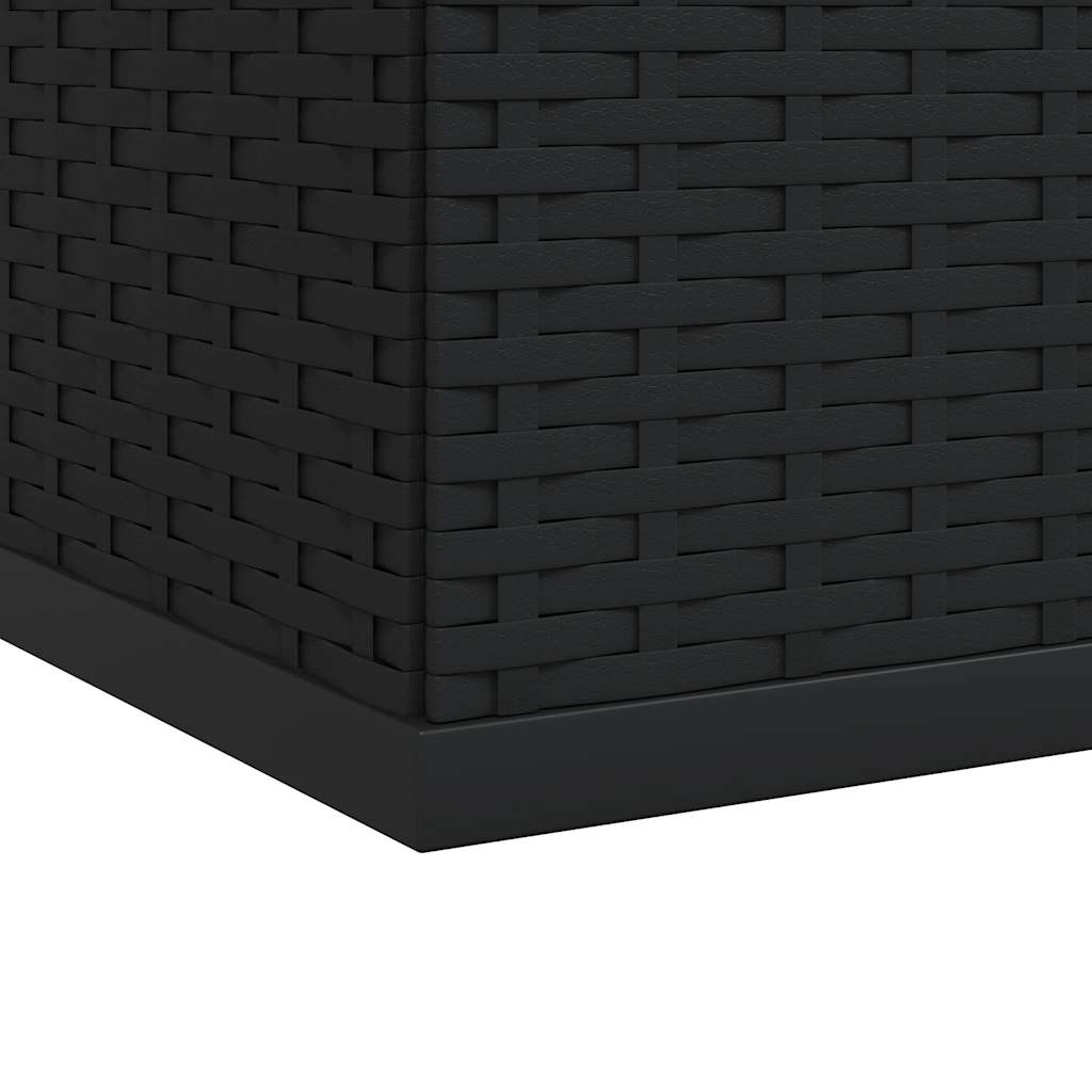 Tuinbox 100x97,5x104 cm polyetheen rattan zwart - Afbeelding 8