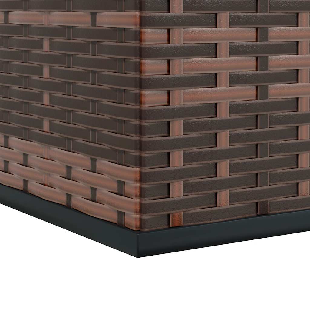 Tuinbox 100x97,5x104 cm polyetheen rattan bruin - Afbeelding 7