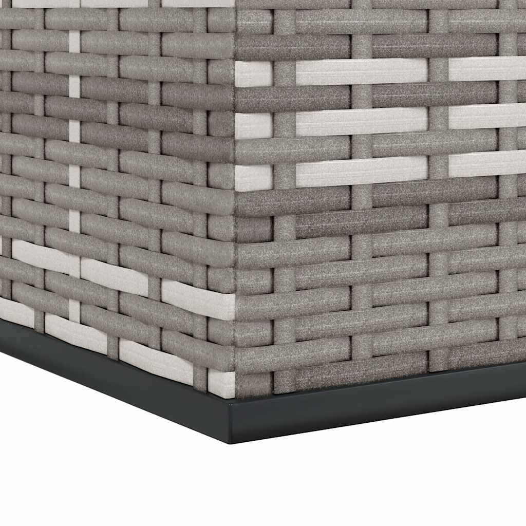 Tuinbox 100x97,5x104 cm polyetheen rattan grijs - Afbeelding 7