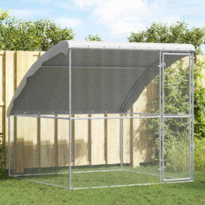 Kippenhok Zilver 2 x 2 x 2 m Gegalvaniseerd staal