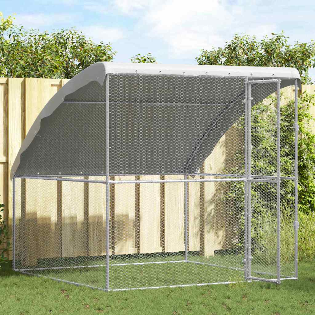 Kippenhok Zilver 2 x 2 x 2 m Gegalvaniseerd staal - Afbeelding 3