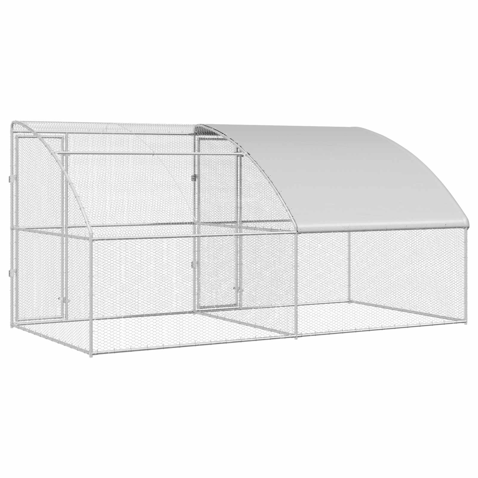 Kippenhok Zilver 400 x 200 x 198.5 cm Gegalvaniseerd staal - Afbeelding 5