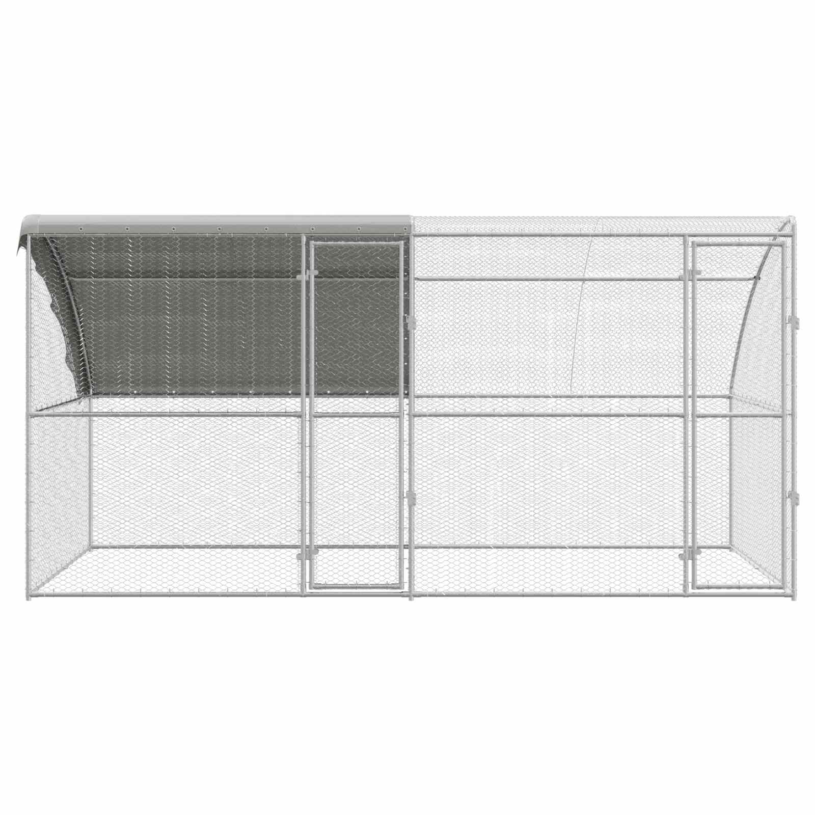 Kippenhok Zilver 400 x 200 x 198.5 cm Gegalvaniseerd staal - Afbeelding 3