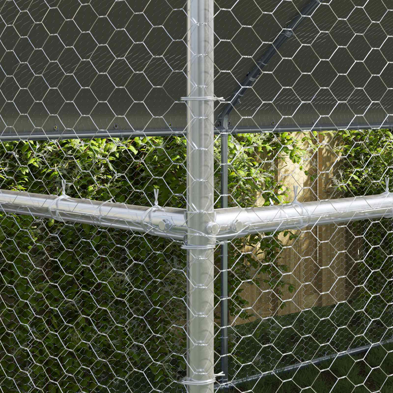 Kippenhok Zilver 600 x 200 x 198.5 cm Gegalvaniseerd staal - Afbeelding 3