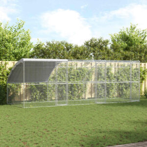 Kippenhok Zilver 600 x 200 x 198.5 cm Gegalvaniseerd staal