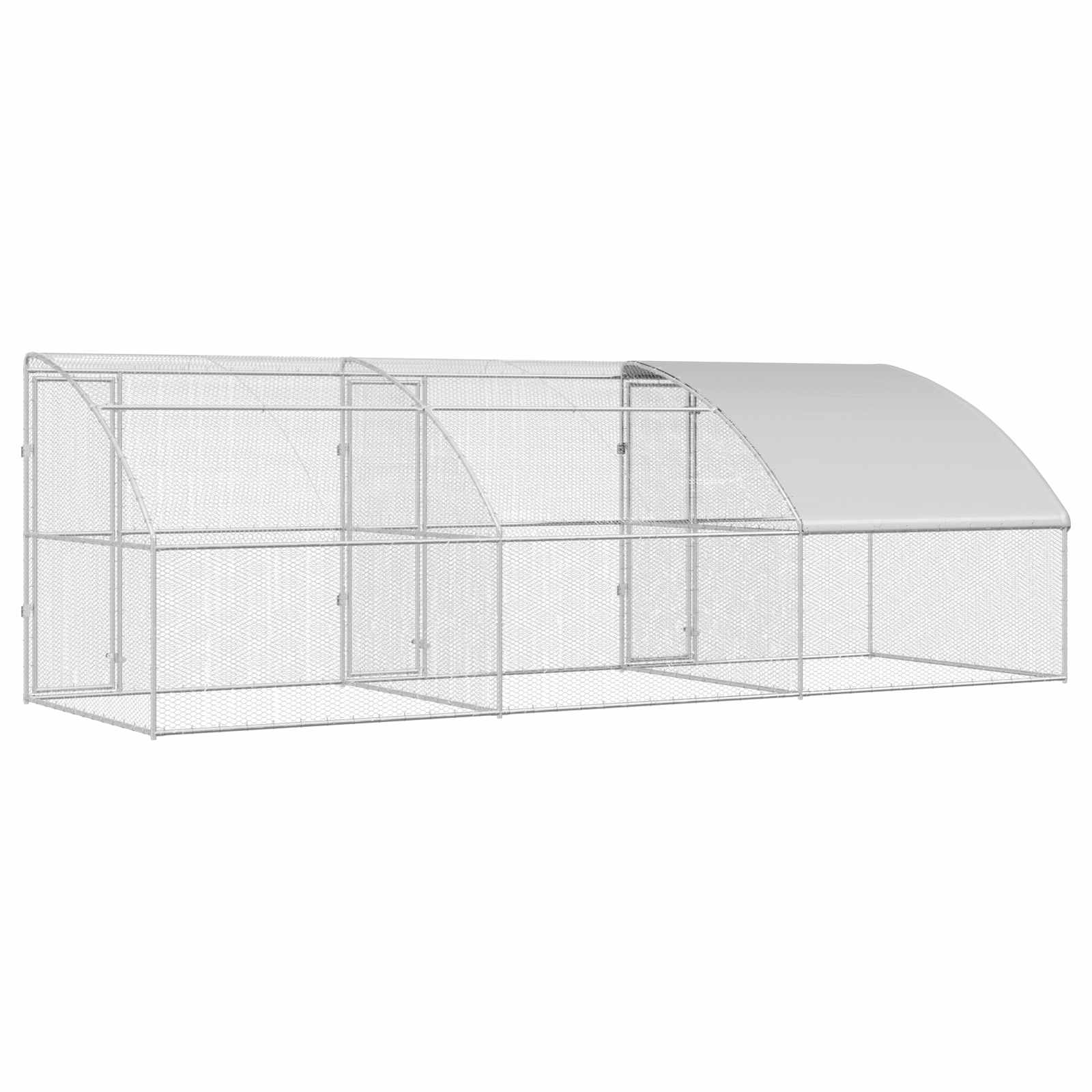 Kippenhok Zilver 600 x 200 x 198.5 cm Gegalvaniseerd staal - Afbeelding 6