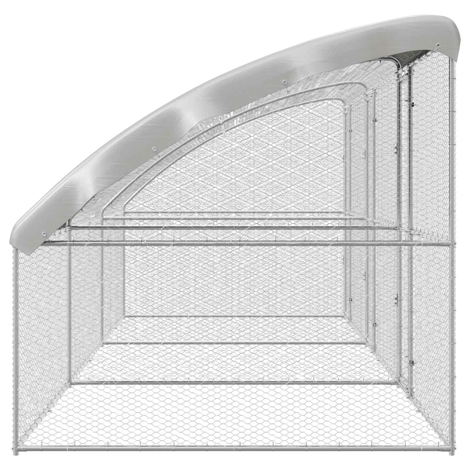 Kippenhok Zilver 600 x 200 x 198.5 cm Gegalvaniseerd staal - Afbeelding 5