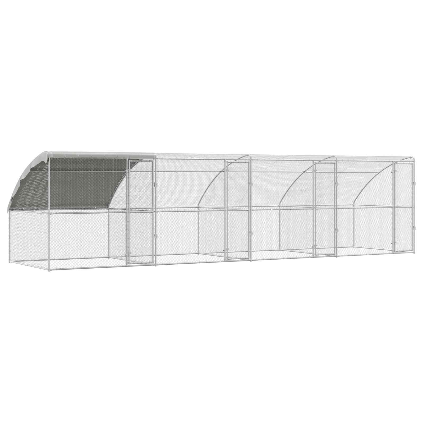 Kippenhok Zilver 800 x 200 x 198.5 cm Gegalvaniseerd staal - Afbeelding 2