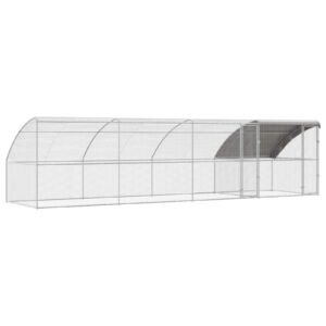 Kippenhok Zilver 800 x 200 x 198.5 cm Gegalvaniseerd staal
