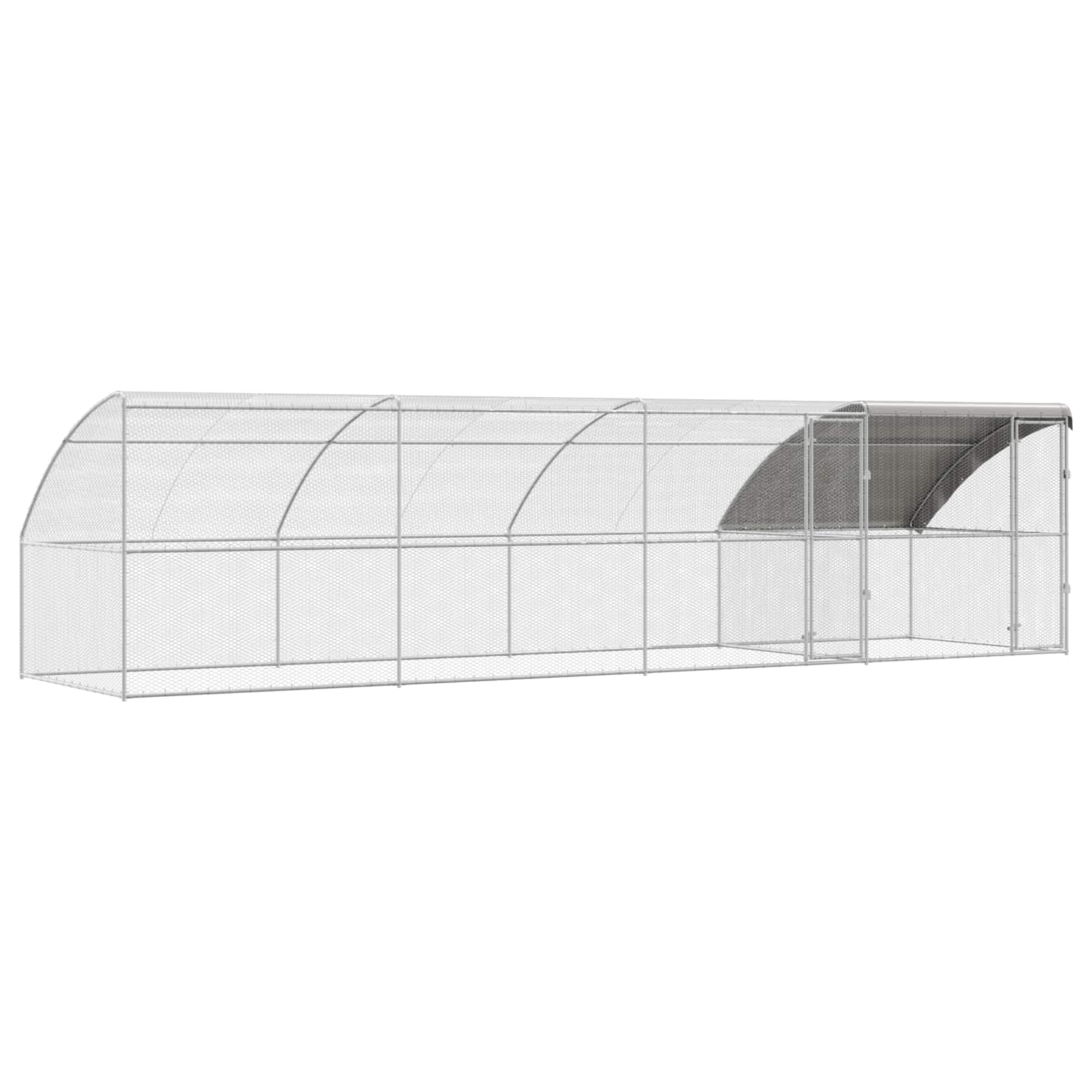 Kippenhok Zilver 800 x 200 x 198.5 cm Gegalvaniseerd staal
