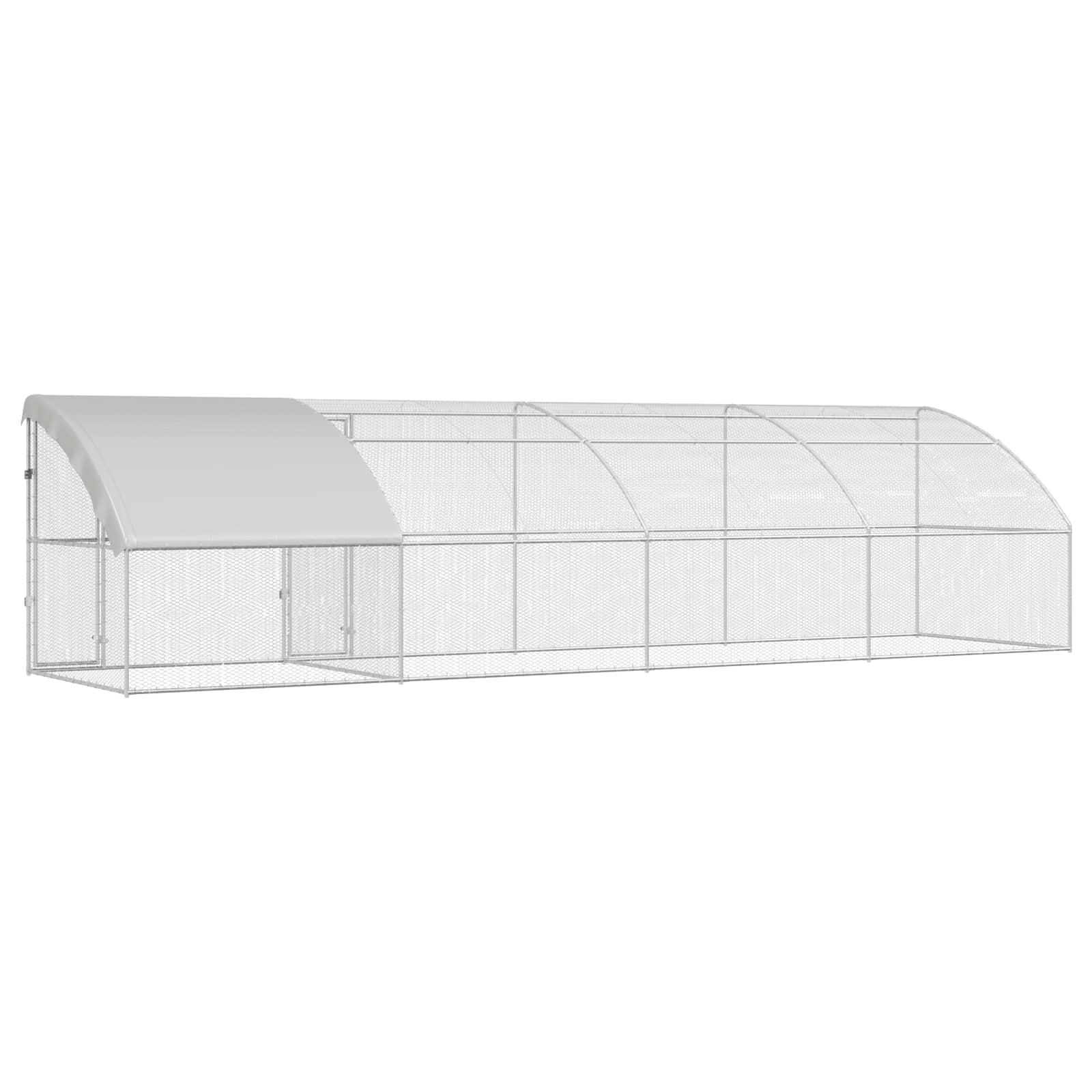 Kippenhok Zilver 800 x 200 x 198.5 cm Gegalvaniseerd staal - Afbeelding 8