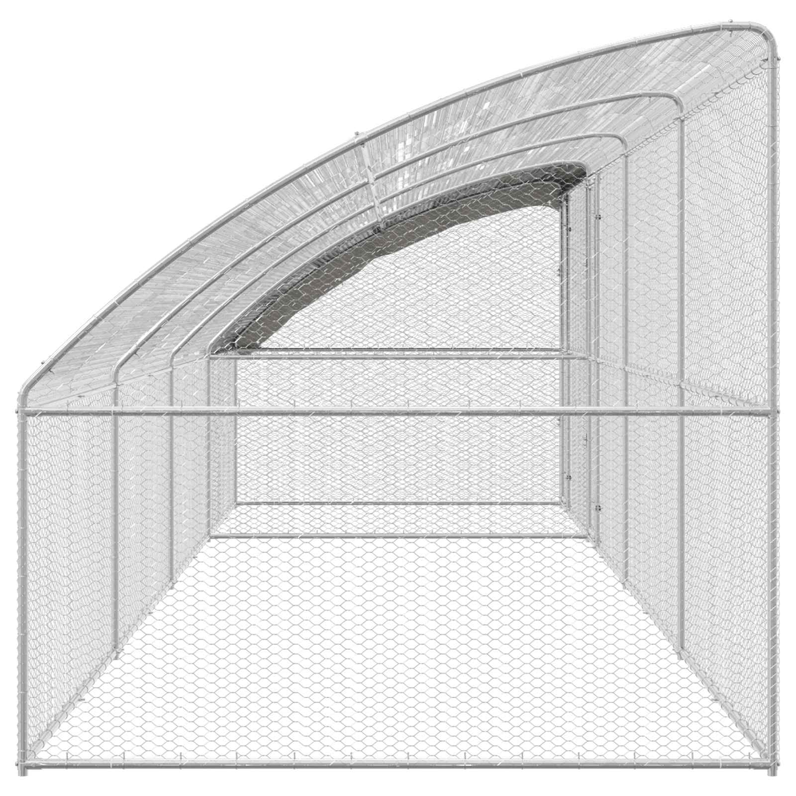 Kippenhok Zilver 800 x 200 x 198.5 cm Gegalvaniseerd staal - Afbeelding 5