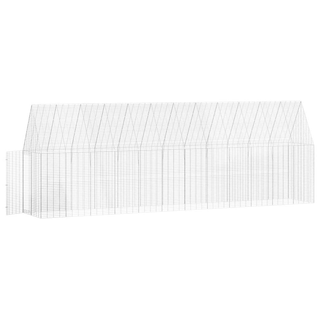 Kippenhok 2 pcs Zilver 600 x 100 x 210 cm Gegalvaniseerd staal - Afbeelding 6