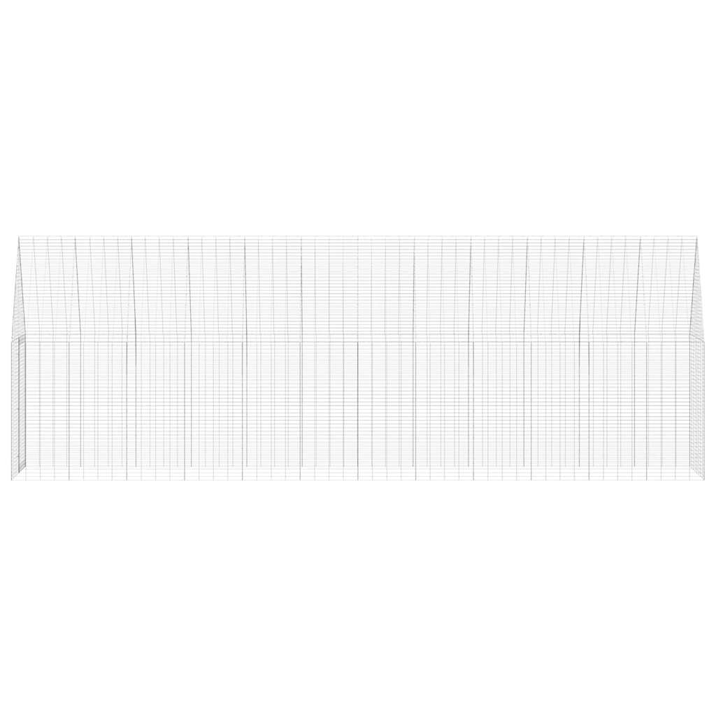 Kippenhok 2 pcs Zilver 600 x 100 x 210 cm Gegalvaniseerd staal - Afbeelding 7