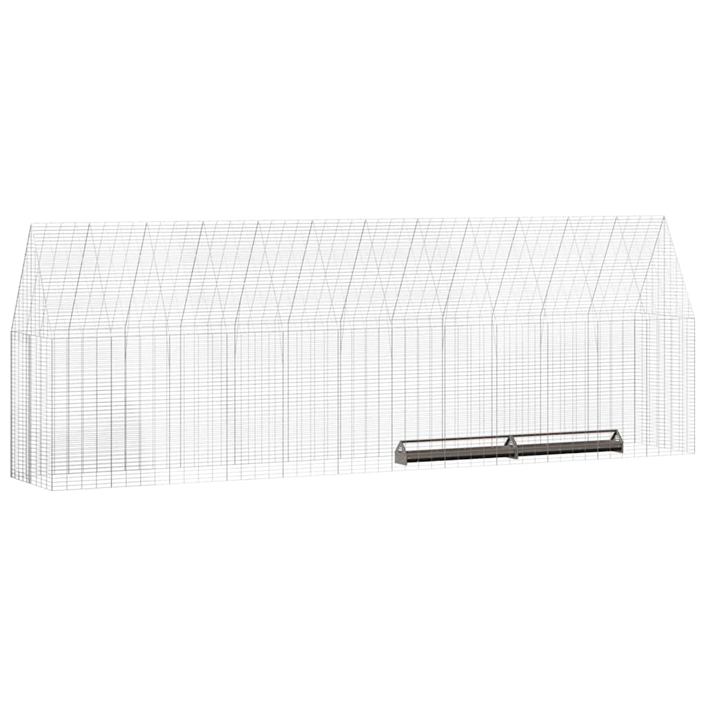 Kippenhok 2 pcs Zilver 600 x 100 x 210 cm Gegalvaniseerd staal - Afbeelding 3