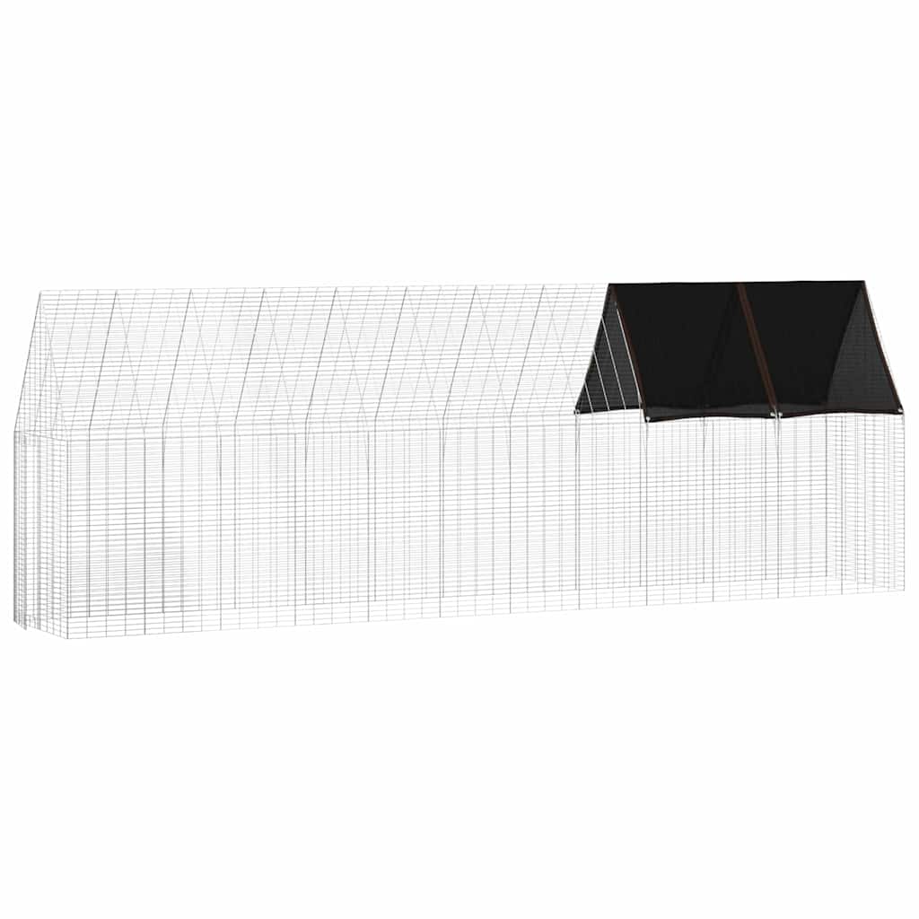 Kippenhok 2 pcs Zilver 600 x 100 x 210 cm Gegalvaniseerd staal