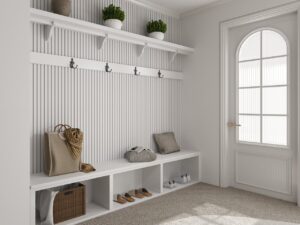 260x60 cm Wit Akoestische wand panelen lattenwand met Witte Vilt