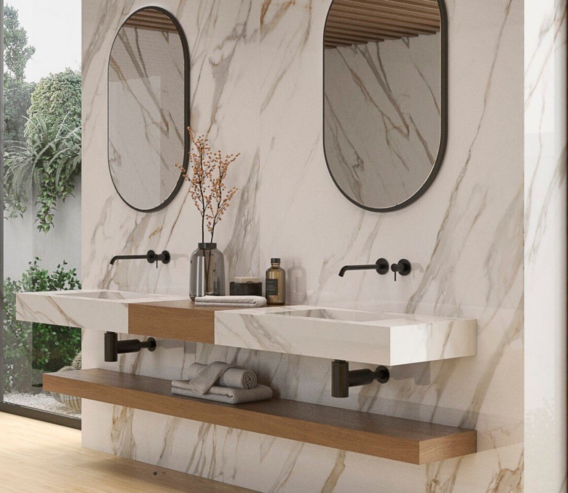 120x280x0,3 cm - PVC Wandpaneel Calacatta Gold Hoogglans - Afbeelding 2